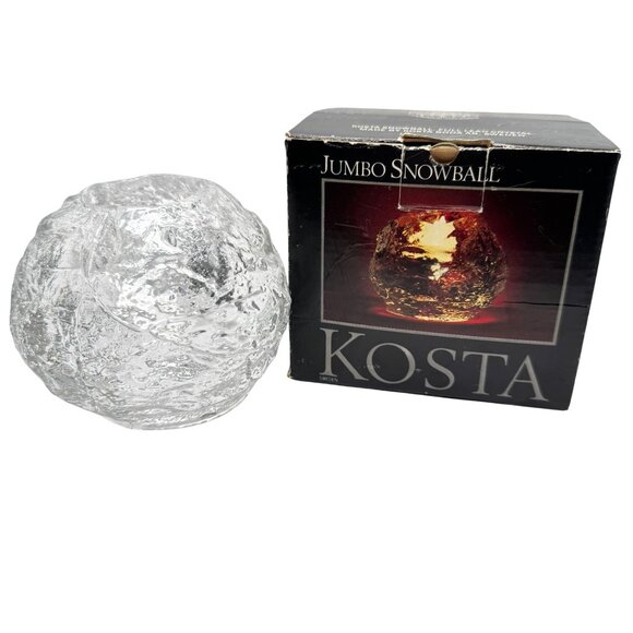 Vtg Kosta Boda Sweden Snowball Candleholder Hand Blown Scandinavian Art MCM 70s - Picture 1 of 13
